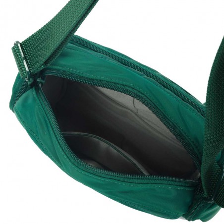 HEDGREN | Sac bandoulière "Emily" vert effet matelassé | Sac femme porté croisé léger avec poches design épuré haute qualité