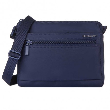 HEDGREN | Sac bandoulière "Eye" bleu marine | Sac femme porté croisé léger avec poches design épuré haute qualité