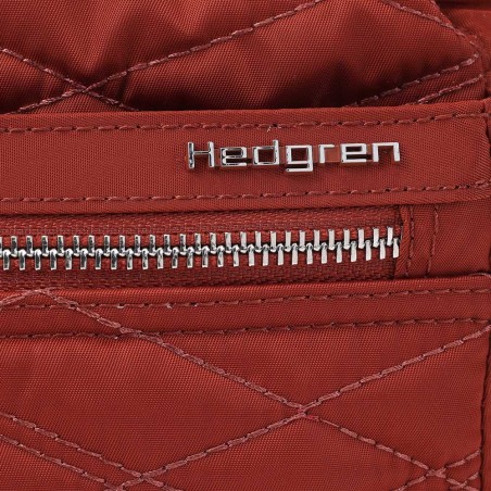 HEDGREN | Sac bandoulière "Eye" rouille effet matelassé | Sac femme porté croisé léger avec poches design épuré haute qualité