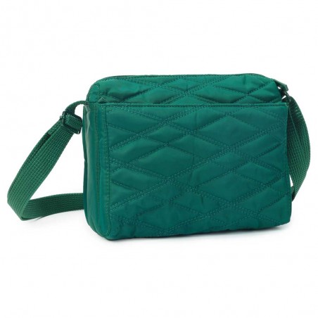 HEDGREN | Sac bandoulière "Eye" vert effet matelassé | Sac femme porté croisé léger avec poches design épuré haute qualité