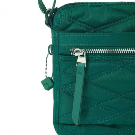 HEDGREN | Sac bandoulière "Eye" vert effet matelassé | Sac femme porté croisé léger avec poches design épuré haute qualité