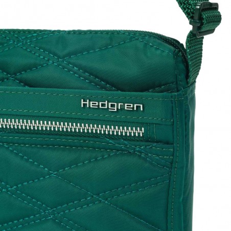 HEDGREN | Sac bandoulière "Eye" vert effet matelassé | Sac femme porté croisé léger avec poches design épuré haute qualité