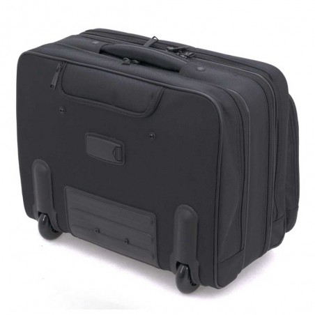 DAVIDTS | Pilot case souple 17" "Connaisseur" noir | Bagage business trolley multipoches