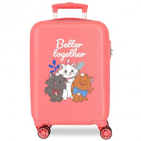 DISNEY | Valise enfant Les Aristochats "Better together" corail | Bagage cabine fille chatons