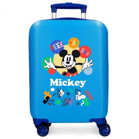 DISNEY | Valise enfant Mickey "Peek a boo" bleu | Bagage cabine garçon pas cher