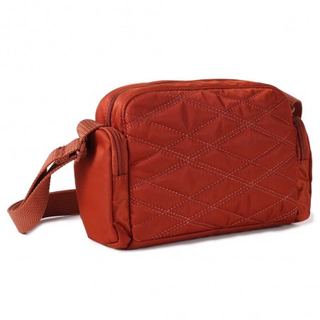 HEDGREN | Sac bandoulière "Emily" new quilt brandy brown | Sac femme porté croisé ultra léger pas cher