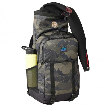 RIP CURL | Sac à dos "Dawn Patrol" 30L surf black/olive | Sac étanche surfeur pas cher