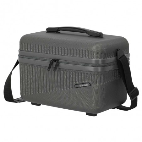 TRAVELITE | Vanity case rigide "Bali" gris anthracite | Beauty case cosmétique femme robuste pas cher