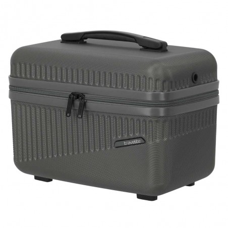 TRAVELITE | Vanity case rigide "Bali" gris anthracite | Beauty case cosmétique femme robuste pas cher