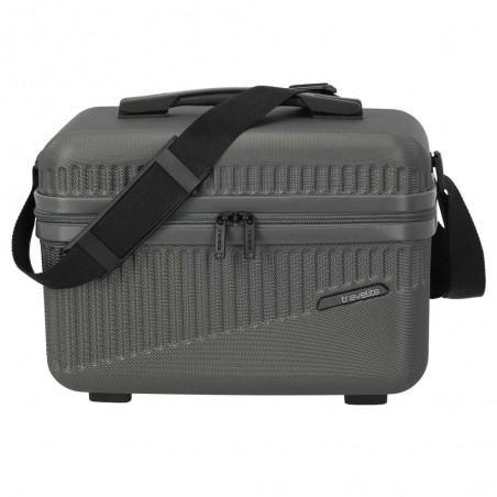 TRAVELITE | Vanity case rigide "Bali" gris anthracite | Beauty case cosmétique femme robuste pas cher