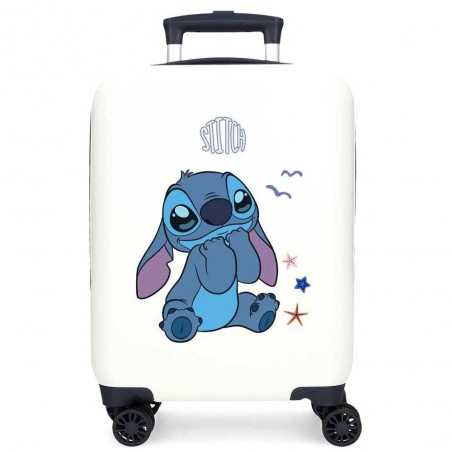 DISNEY | Valise enfant Stitch "Excited Stitch" blanc/bleu | Bagage cabine fille garçon 4 roues pas cher