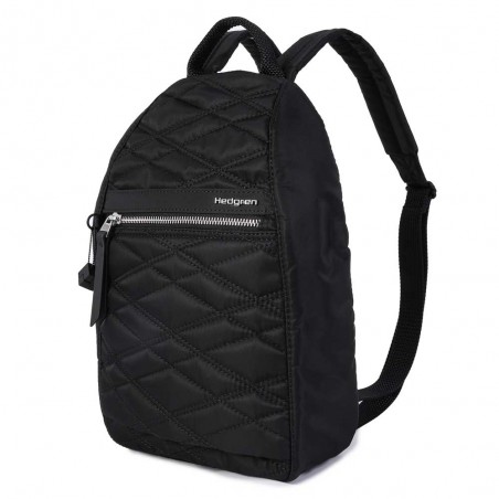 HEDGREN | Sac à dos femme "Vogue Small" new quilt black | Petit sac femme sécurisé ville promenade loisirs