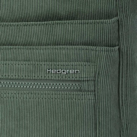 HEDGREN | Sac bandoulière "Orva" corduroy duck green | Sac femme porté croisé en velours côtelé original