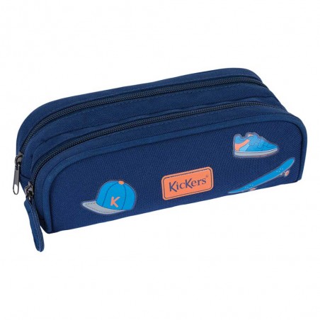 KICKERS | Trousse double garçon "Fantasy Boy" bleu | Trousse scolaire deux compartiments pas cher