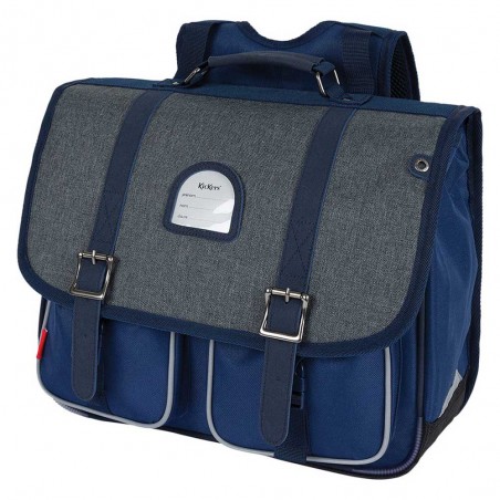 KICKERS | Cartable garçon 38cm "Classic Boy" chiné/bleu | Sac scolaire CP CE1 CE2 pas cher solide