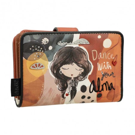 ANEKKE | Portefeuille compact femme "Alma" | Porte-monnaie et cartes taille moyenne style original pas cher