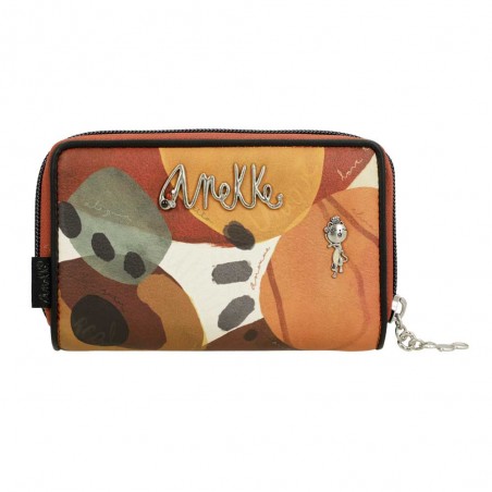 Anekke | Portefeuille compact zippé "Alegria" | Portefeuille femme taille moyenne porte-monnaie et cartes original