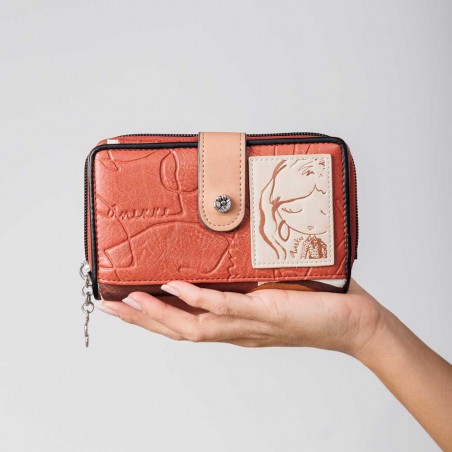 Anekke | Portefeuille compact zippé "Alegria" | Portefeuille femme taille moyenne porte-monnaie et cartes original