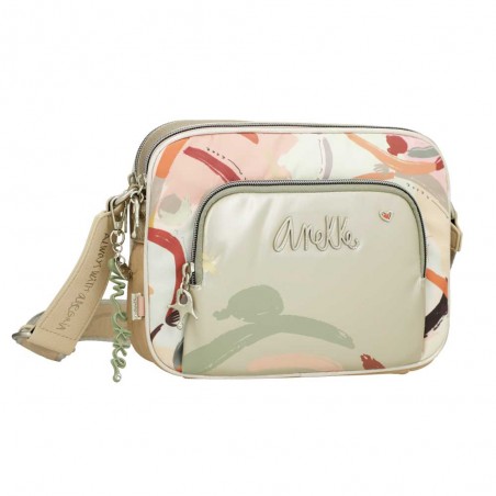 Anekke | Sac bandoulière 2 cpts "Smart" | Sac femme porté croisé métallisé style original pas cher