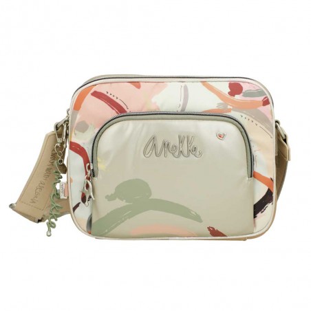 Anekke | Sac bandoulière 2 cpts "Smart" | Sac femme porté croisé métallisé style original pas cher