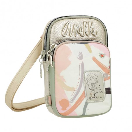 Anekke | Mini sac femme "Smart" | Pochette téléphone bandoulière vegan coloris pastel métallisés pas cher