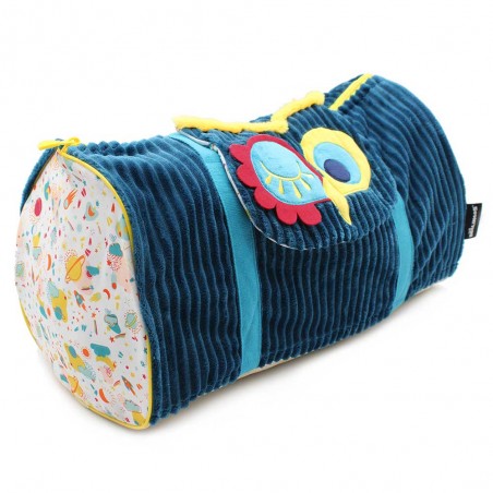 Les Déglingos | Sac week-end enfant "Astros le hibou" | Sac de voyage ou sac à langer en velours doux original léger