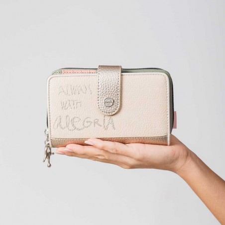 Anekke | Portefeuille compact zippé "Smart" | Porte-monnaie porte-cartes femme original taille moyenne pas cher