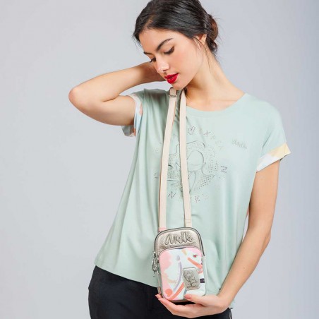 Anekke | Mini sac femme "Smart" | Pochette téléphone bandoulière vegan coloris pastel métallisés pas cher