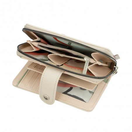 Anekke | Portefeuille compact zippé "Original" beige | Porte-monnaie et porte-cartes femme taille moyenne marque Anekke pas cher