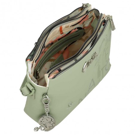 Anekke | Sac bandoulière 3 cpts "Original" vert | Sac femme porté croisé marque Anekke pas cher