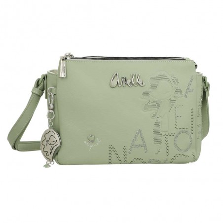 Anekke | Sac bandoulière 3 cpts "Original" vert | Sac femme porté croisé marque Anekke pas cher