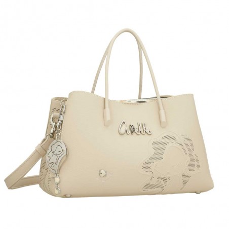 Anekke | Sac à main anses courtes "Original" beige | Sac femme porté main avec bandoulière marque Anekke pas cher