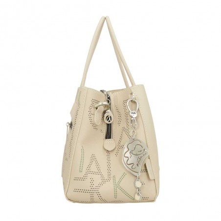 Anekke | Sac à main anses courtes "Original" beige | Sac femme porté main avec bandoulière marque Anekke pas cher