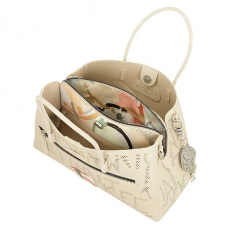 Anekke | Sac à main anses courtes "Original" beige | Sac femme porté main avec bandoulière marque Anekke pas cher