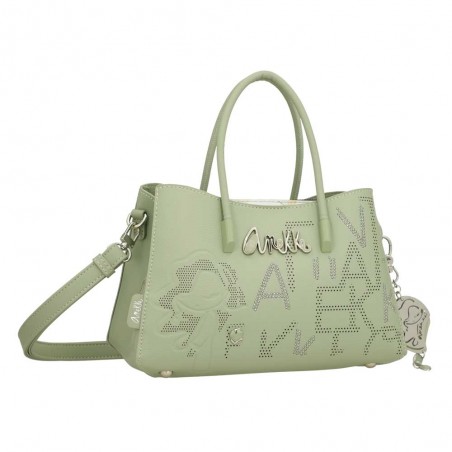 Anekke | Sac à main anses courtes "Original" vert | Sac femme porté main avec bandoulière marque Anekke pas cher